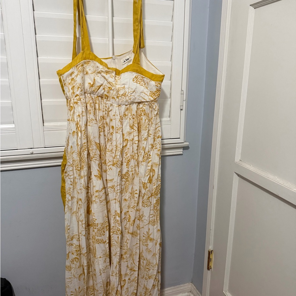 In Bloom Mustard and White Floral Sundress